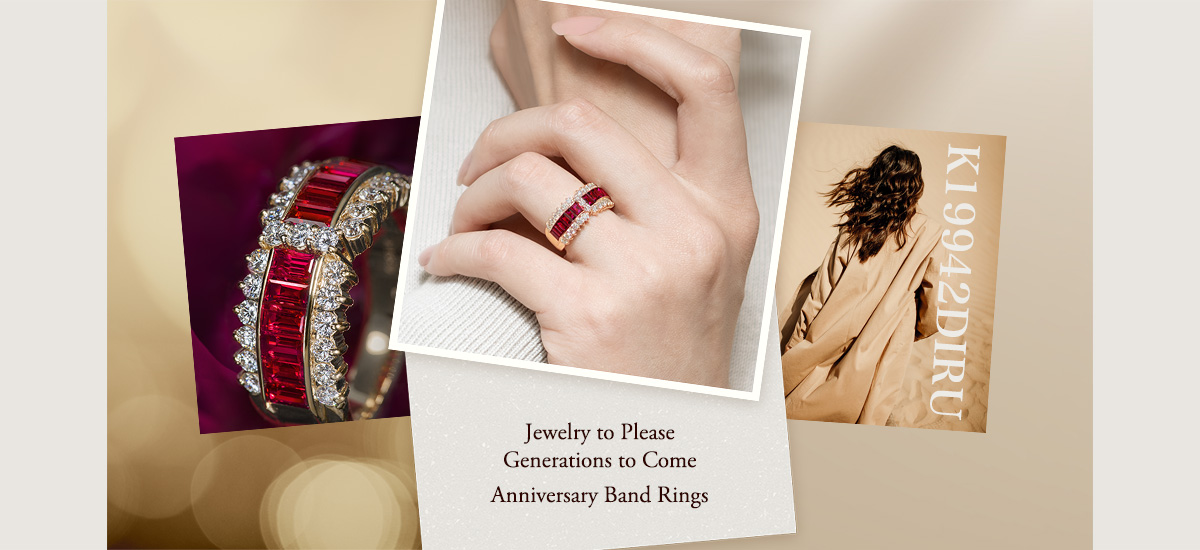 ANNIVERSARY BAND RINGS Baguette Cut Ruby